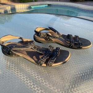 Taos Party Sandals Black Strappy Studded Size 9